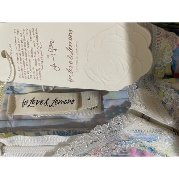For Love & Lemons Midsummer Floral Slip Dress Size Large NWT Romantic Corset - Picture 6 of 15